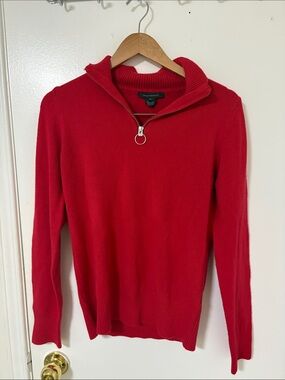 French Connection Red Zip-Front Sweater